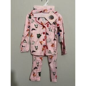 catherine malandrino girl's cat pink PJ 3 piece set New 2T